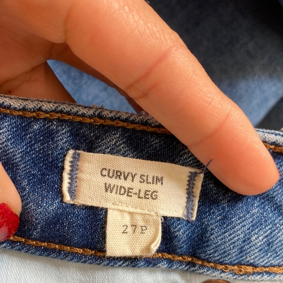 Madewell Curvy Slim Wide Leg Jeans Size 27 Petite Classic Blue Denim - Picture 3 of 9